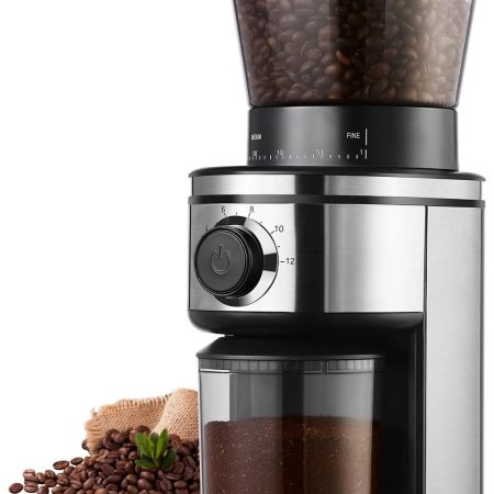 Electric Conical Burr Grinder, 30 Settings for 2–12 Cups