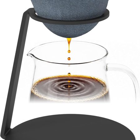 4.3-Inch Ceramic Porous Dripper with Iron Pour Over Stand