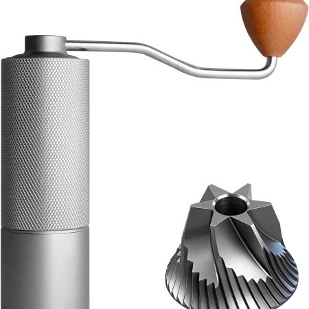 White Hand-Cranked Grinder with Stainless Steel Burrs